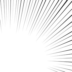 黒い集中線の角下スクエアフレーム背景