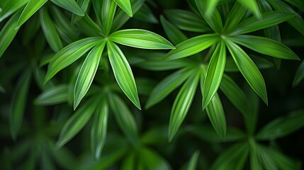 Green tropical plant close-up