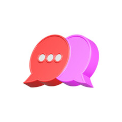 Chat talk symbol 3d icon shinny