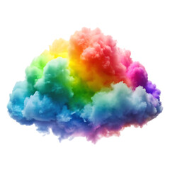 rainbow cloud on transparent background