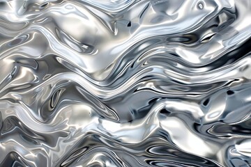 Silver abstract background with wavy pattern created with generative ai