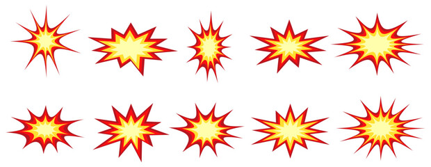 Explosion Shape Illustration Set