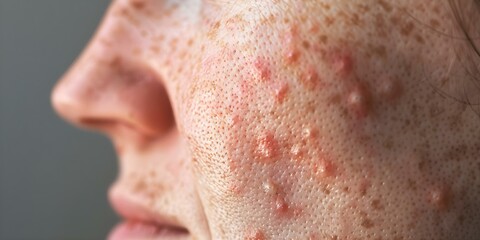 Fototapeta premium Visualize widespread skin rashes and lesions indicating dermatological conditions like psoriasis or eczema. Concept Psoriasis, Eczema, Dermatological Conditions, Skin Lesions, Skin Rashes