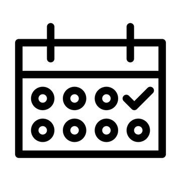 recommend clip art: calendar icon in line style. Vector illustration