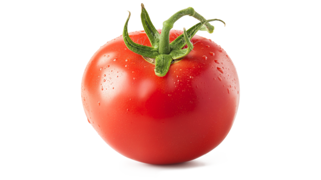 Colorful red tomato isolated on a transparent background