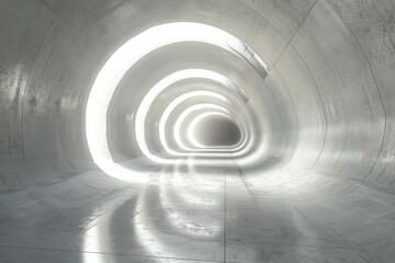 Obraz premium Light at the End of the Tunnel. Abstract Architecture and Perspective