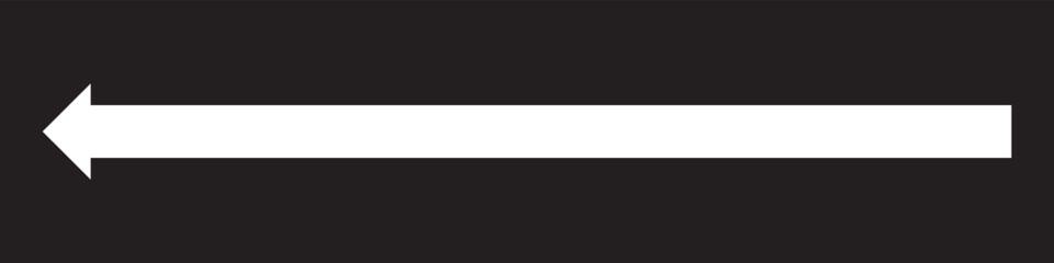 Straight white long arrow vector icon.eps10