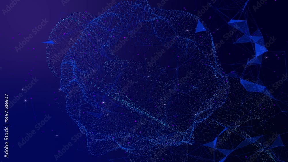 Aufkleber futuristic energy sphere data flow motion sphere particles. digital background. big data cyber space