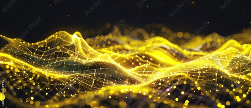 Poster digital technology network connection abstract plexus geometry background