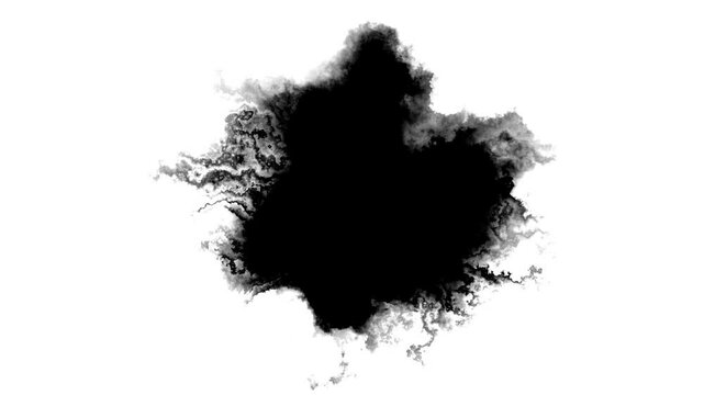Beautiful ink flows and streams watercolor ink drops transition on black background, paint bleed Bloom expanding, pure splatter spreading. transitions mattes. Burst of ink leak spreads watercolor