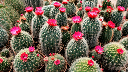 Fototapeta premium Prickly ornamental plants and a variety of Cactus photos