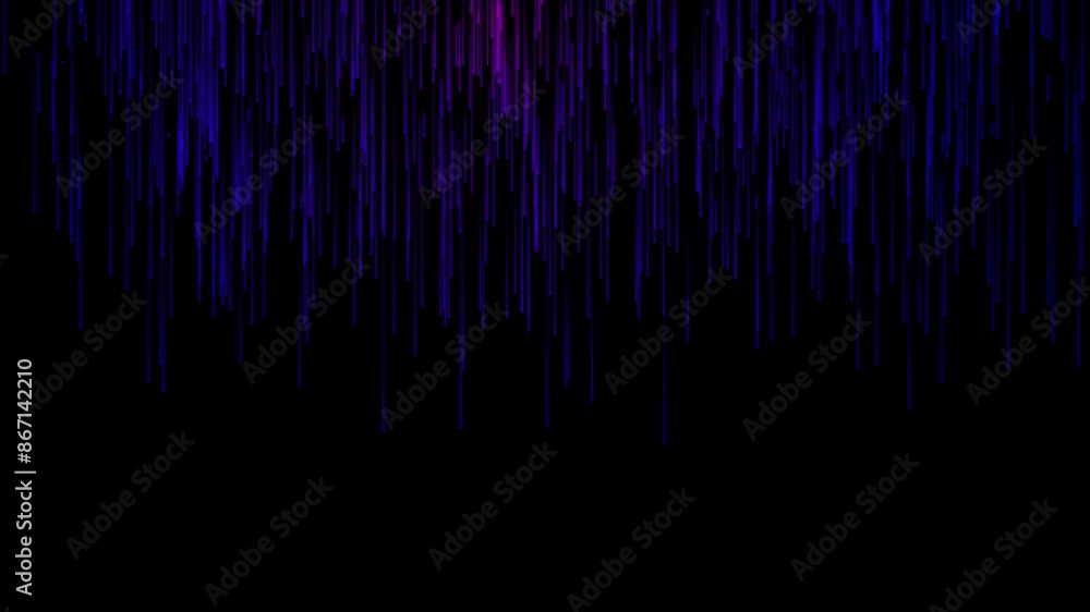 Poster light trail particles bright beams falling down and light digital data flow line landscape backgroun