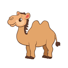 Cute Editable Cartoon Camel Illustration
