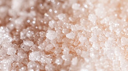 Shimmering sugar crystals, macro shot, intricate texture, ready for cooking, exuding delicious and sweet vibes
