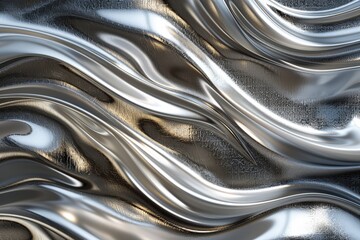 Silver abstract background with wavy pattern created with generative ai