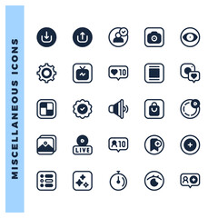 25 Social Media (Instagram) Lineal Fill icons pack. vector illustration.