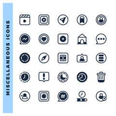 25 Social Media (Instagram) Lineal Fill icons pack. vector illustration.