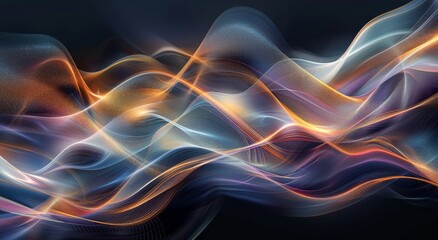 Obraz premium Abstract Wave Pattern With Golden Light