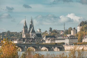 A stone bridge leading to the towers of chinon