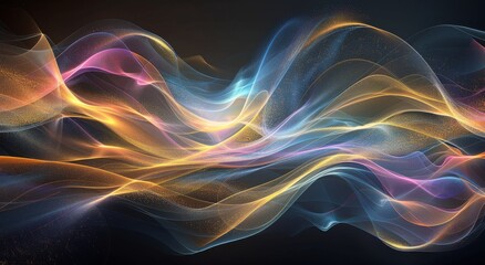 Obraz premium Abstract Wave Pattern With Golden Light