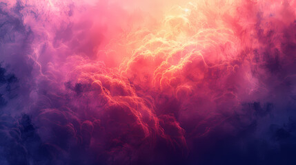 A vivid sunset sky with swirling clouds illuminated in shades of pink, purple, and orange.