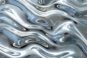 Silver abstract background with wavy pattern created with generative ai