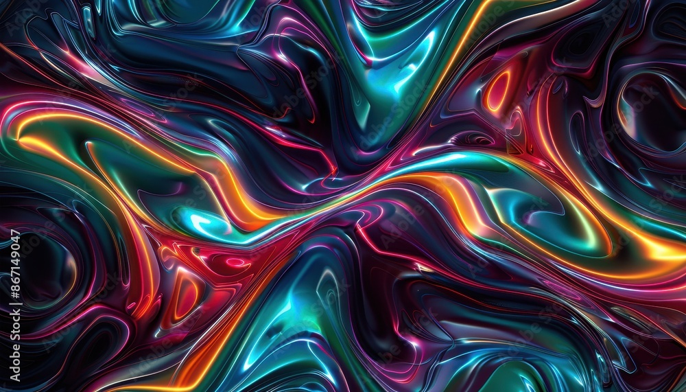 Aufkleber A mesmerizing abstract image with vibrant, flowing colors and intricate patterns, perfect for creative backgrounds and artistic projects.