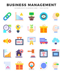 Set of Business Management icons. Vector Illustration.