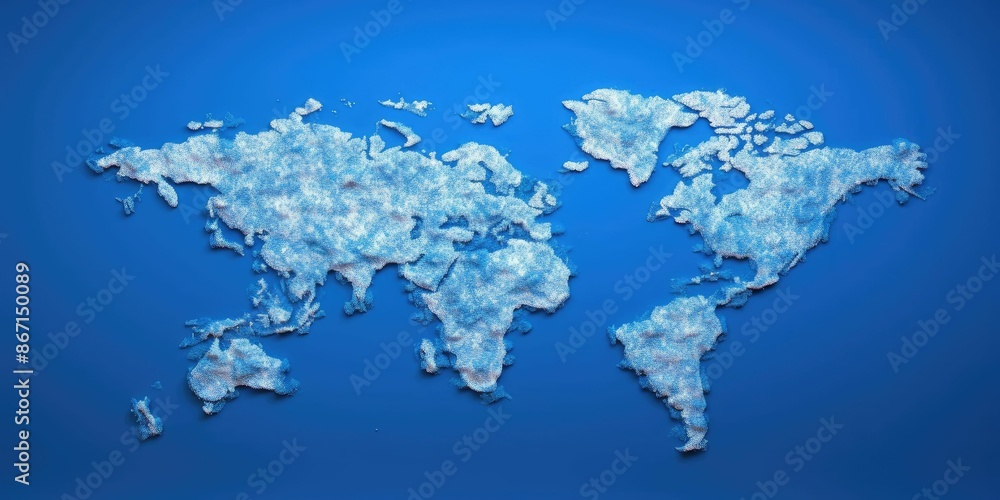 Poster digital globe with glowing network lines and nodes representing global communication and data exchan