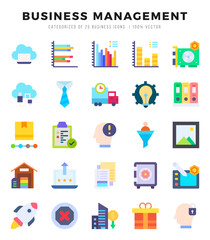 Set of Business Management Icons Flat icons collection.