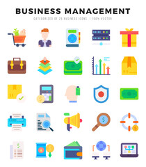 Business Management Flat icons. Vector Flat illustration.