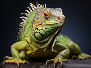 Fototapeta premium A Portrait of an iguana on an isolated background