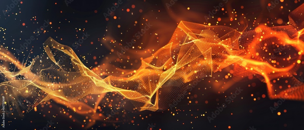 Poster digital technology network connection abstract plexus geometry background