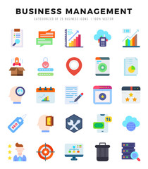 Simple Set of Business Management Related Vector Flat Icons.