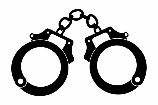 handcuffs crime vector illustration, handcuffs icon