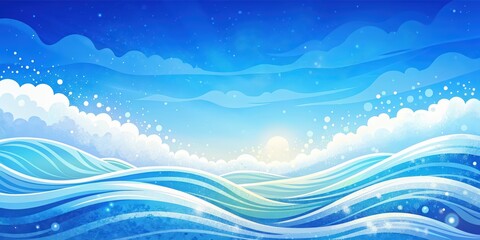 Abstract shoreline patterns with sand and sea, using vibrant colors and shapes