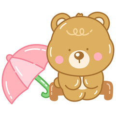 bear with umbrella