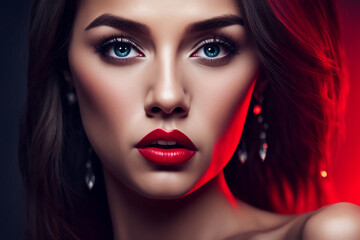 Fototapeta premium woman in blue eyes