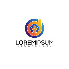 logo illustration initial letter vector full color