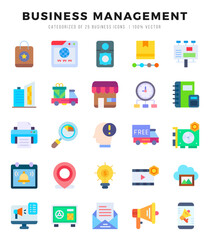 Set of Flat Business Management Icons. Flat art icon. Vector illustration