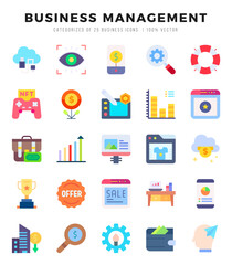 Set of Business Management icons. Vector Illustration.