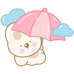 Cute rabbit with umbrella