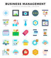 Business Management Icons bundle. Flat style Icons. Vector illustration.