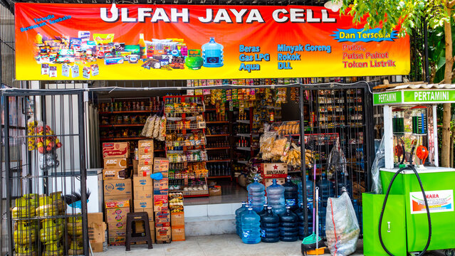 BALI &ndash; March 2024: Pertamini petrol station in Canngu, Bali