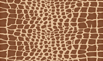 seamless texture of snake, reptile, crocodile, giraffe. repeating. chocolate, brown color print