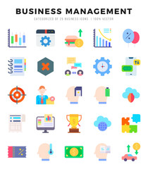 Set of Flat Business Management Icons. Flat art icon. Vector illustration