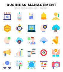 Set of Business Management icons. Vector Illustration.