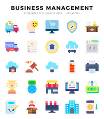 Vector icons set of Business Management. Flat style Icons.