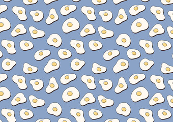 eggs pattern with blue background 