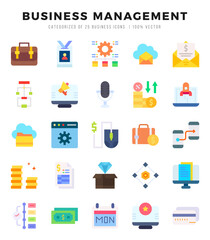 Business Management Icons bundle. Flat style Icons. Vector illustration.